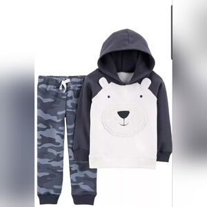 Carter's Boys 2-Piece Set Hoodie Pullover Top & Jogger Pant 4T Polar Bear